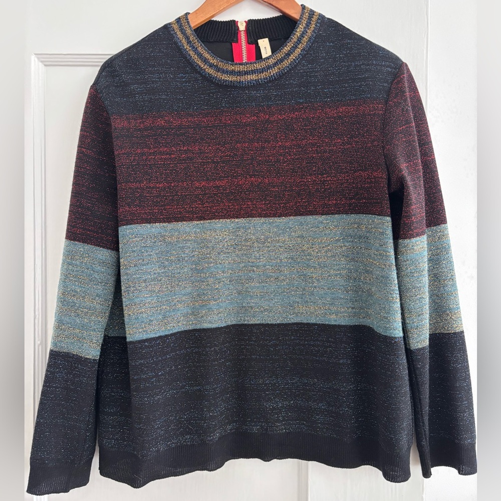 Metallic stripe sweater